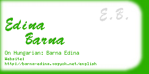 edina barna business card